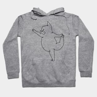 One Line Frenchie Dancer Pose Hoodie